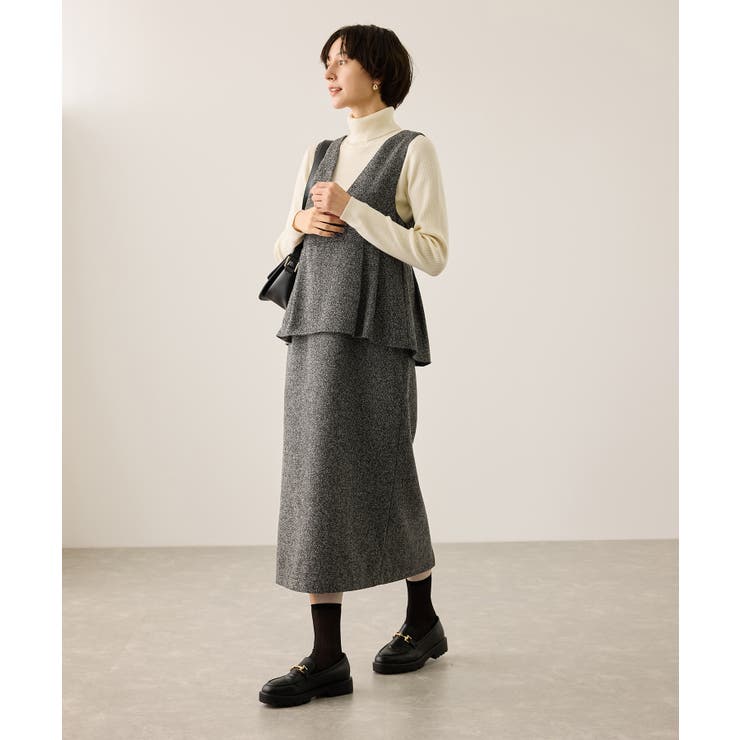 【新色追加】レイヤード風ペプラムジャンパースカート | ROPE' PICNIC | 詳細画像13 