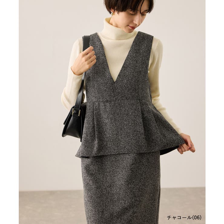 【新色追加】レイヤード風ペプラムジャンパースカート | ROPE' PICNIC | 詳細画像16 