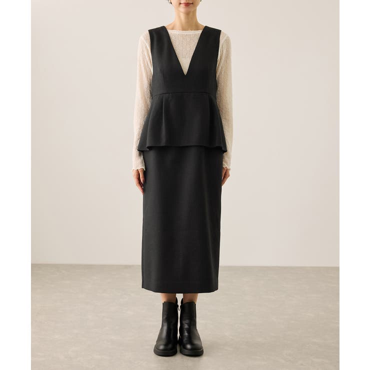 【新色追加】レイヤード風ペプラムジャンパースカート | ROPE' PICNIC | 詳細画像27 