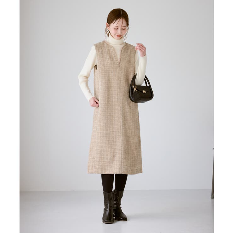 キーネックツイードジャンパースカート ワンピース/着丈が選べる | ROPE' PICNIC | 詳細画像12 