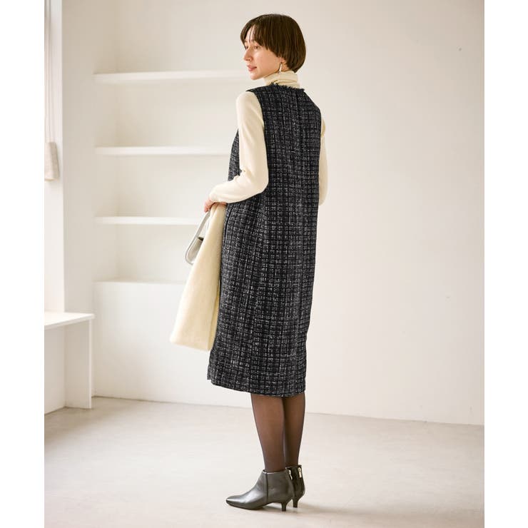 キーネックツイードジャンパースカート ワンピース/着丈が選べる | ROPE' PICNIC | 詳細画像16 