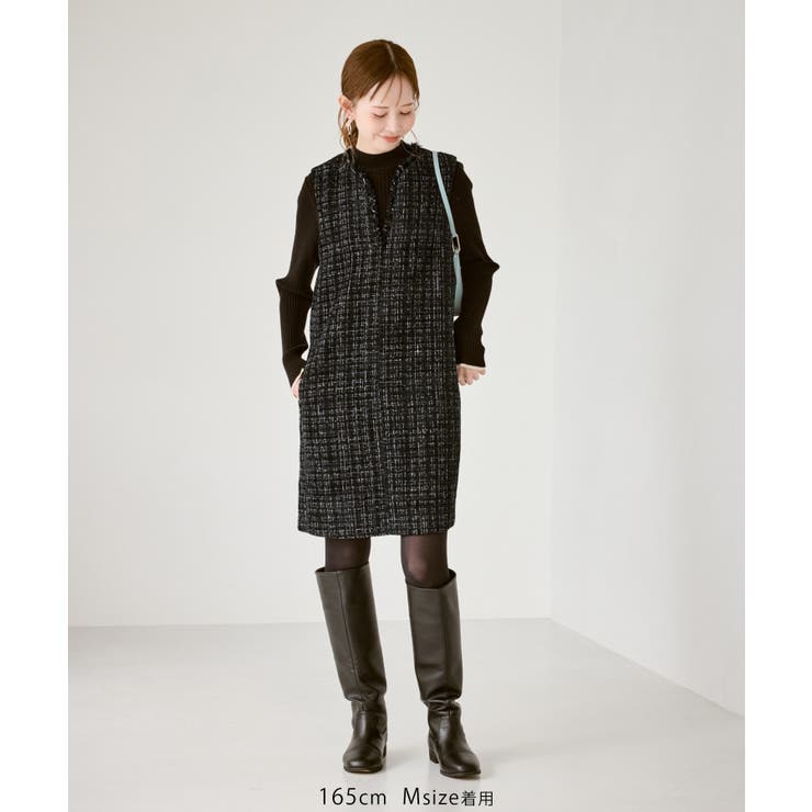 キーネックツイードジャンパースカート ワンピース/着丈が選べる | ROPE' PICNIC | 詳細画像2 