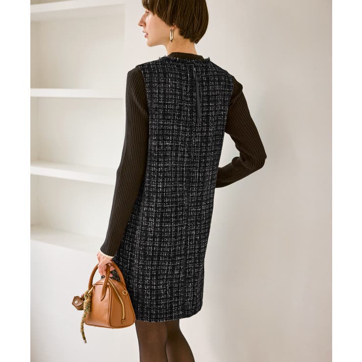 キーネックツイードジャンパースカート ワンピース/着丈が選べる | ROPE' PICNIC | 詳細画像20 