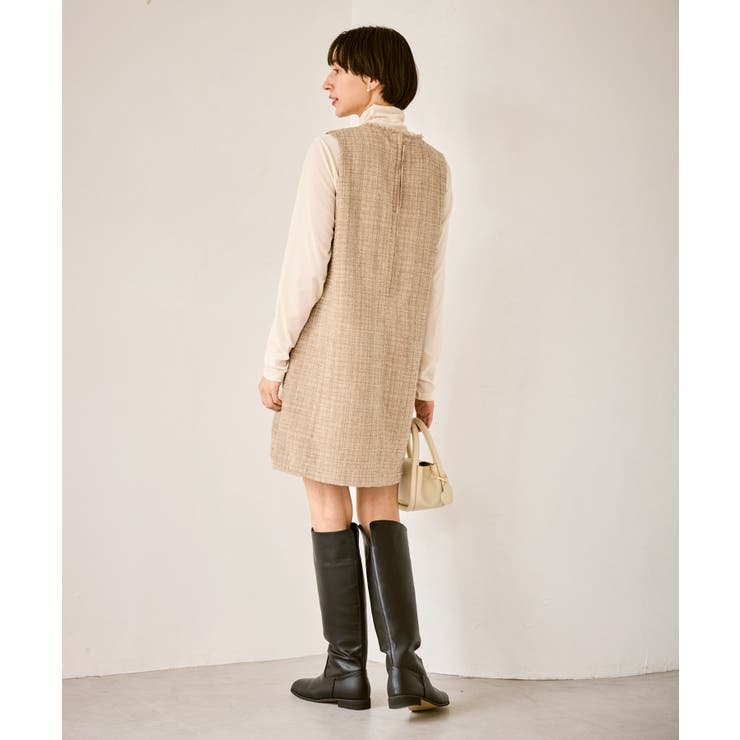 キーネックツイードジャンパースカート ワンピース/着丈が選べる | ROPE' PICNIC | 詳細画像25 