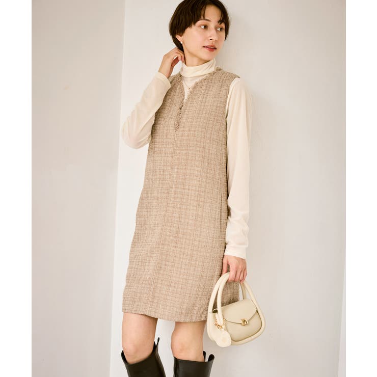 キーネックツイードジャンパースカート ワンピース/着丈が選べる | ROPE' PICNIC | 詳細画像26 