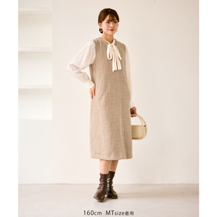 キーネックツイードジャンパースカート ワンピース/着丈が選べる | ROPE' PICNIC | 詳細画像27 