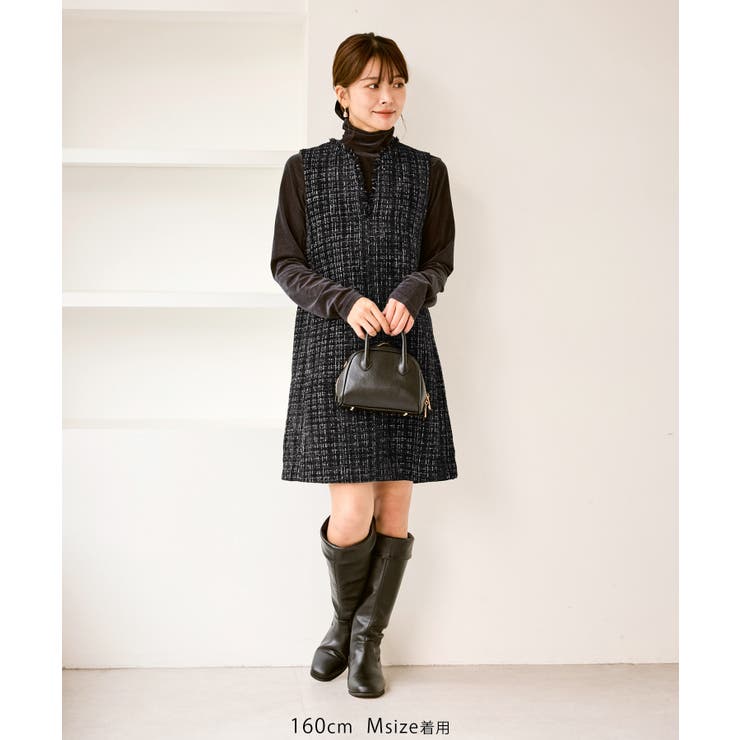 キーネックツイードジャンパースカート ワンピース/着丈が選べる | ROPE' PICNIC | 詳細画像28 