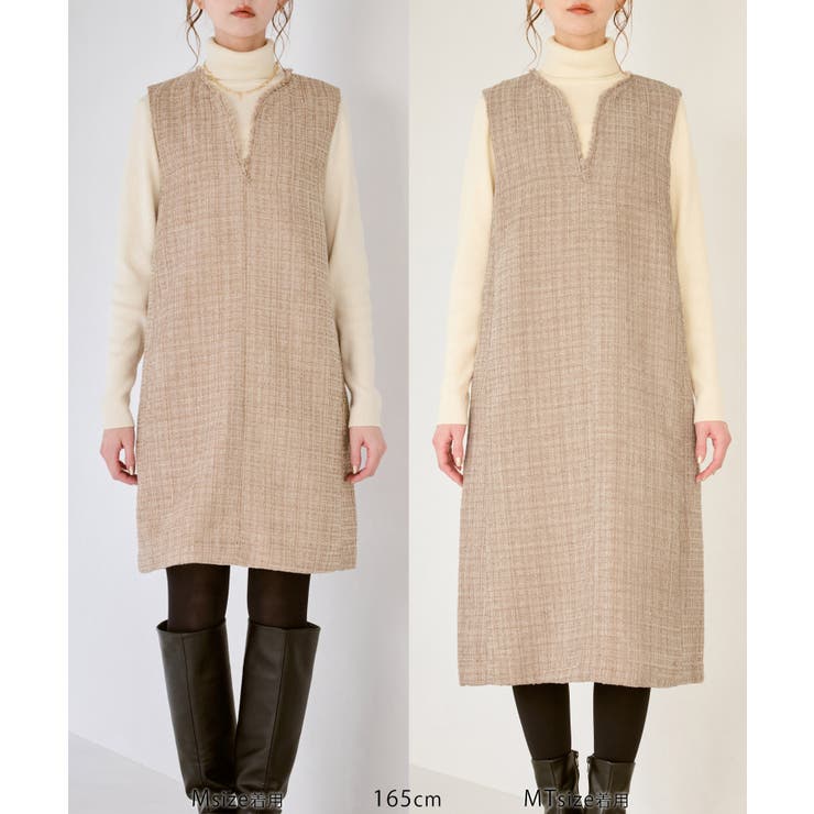 キーネックツイードジャンパースカート ワンピース/着丈が選べる | ROPE' PICNIC | 詳細画像33 