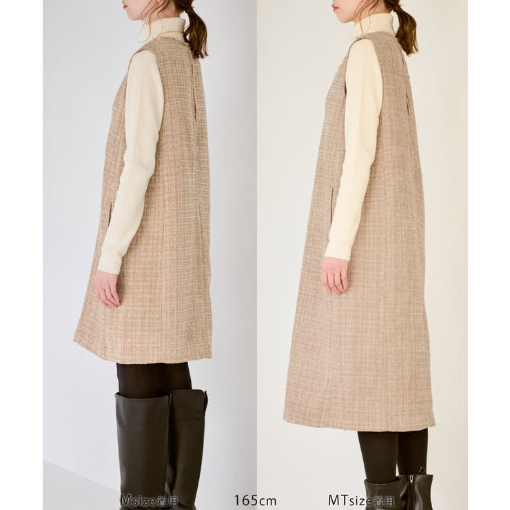 キーネックツイードジャンパースカート ワンピース/着丈が選べる | ROPE' PICNIC | 詳細画像34 