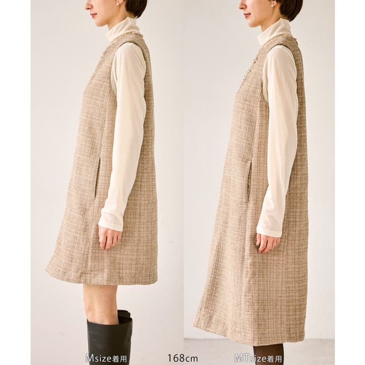 キーネックツイードジャンパースカート ワンピース/着丈が選べる | ROPE' PICNIC | 詳細画像37 