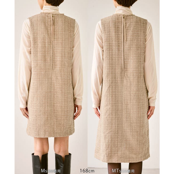 キーネックツイードジャンパースカート ワンピース/着丈が選べる | ROPE' PICNIC | 詳細画像38 