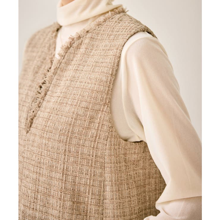 キーネックツイードジャンパースカート ワンピース/着丈が選べる | ROPE' PICNIC | 詳細画像42 