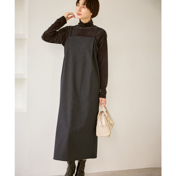 ネイビー(40) | ストライプアイラインキャミワンピース/セットアップ対応 | ROPE' PICNIC