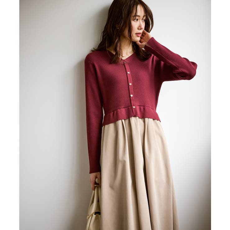 【新色追加】メタル釦ドッキングワンピース | ROPE' PICNIC | 詳細画像1 