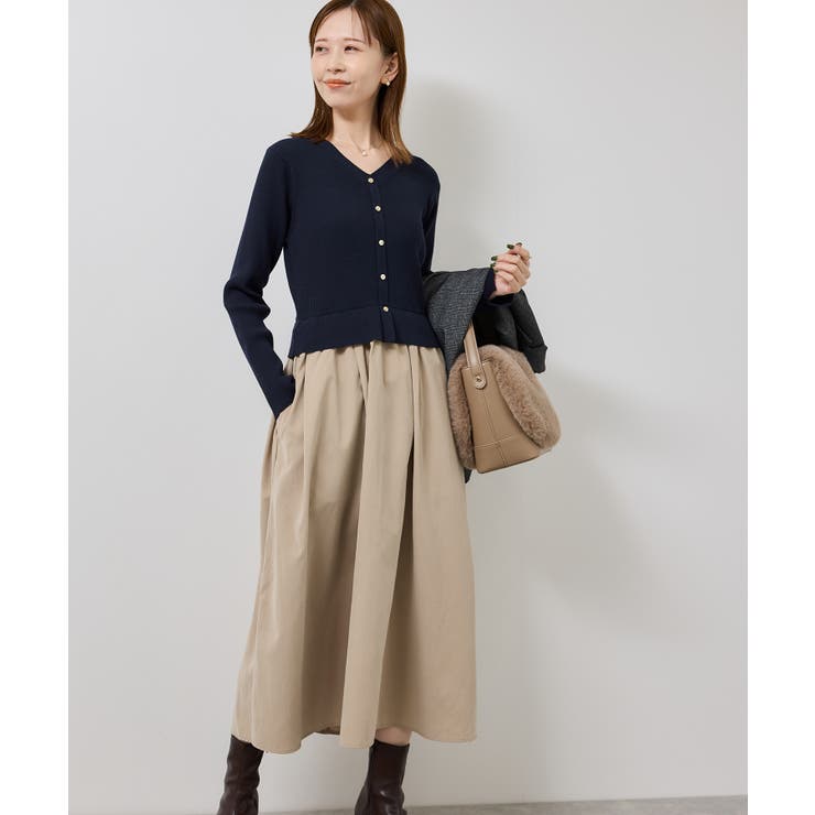 ネイビー(40) | 【新色追加】メタル釦ドッキングワンピース | ROPE' PICNIC