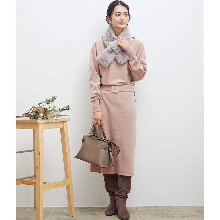 ベルト付きドルマンニットワンピース[品番：RPCW0005855]｜ROPE'  PICNIC（ロペピクニック）のレディースファッション通販｜SHOPLIST（ショップリスト）