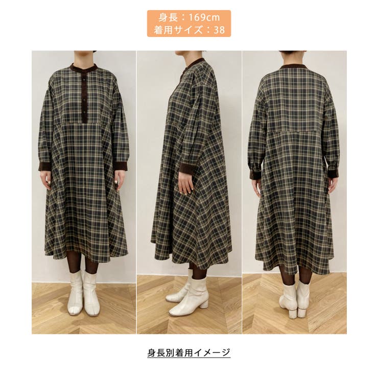 【WEB限定】配色バンドカラーチェックシャツワンピース | ROPE' PICNIC | 詳細画像25 