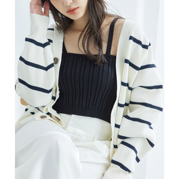 ブラック(01) | ラメ畔ニットビスチェ | ROPE' PICNIC