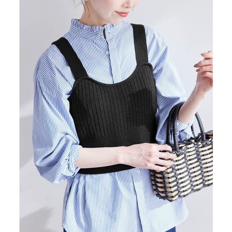 ブラック(01) | ワイドリブニットビスチェ | ROPE' PICNIC