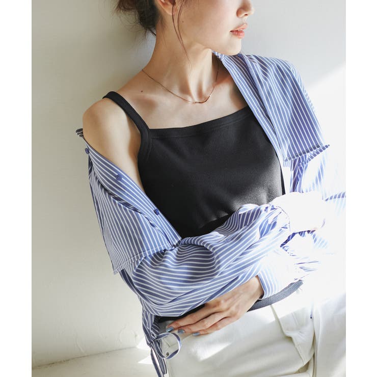 ブラック(01) | クロップドテレコタンクインナー | ROPE' PICNIC