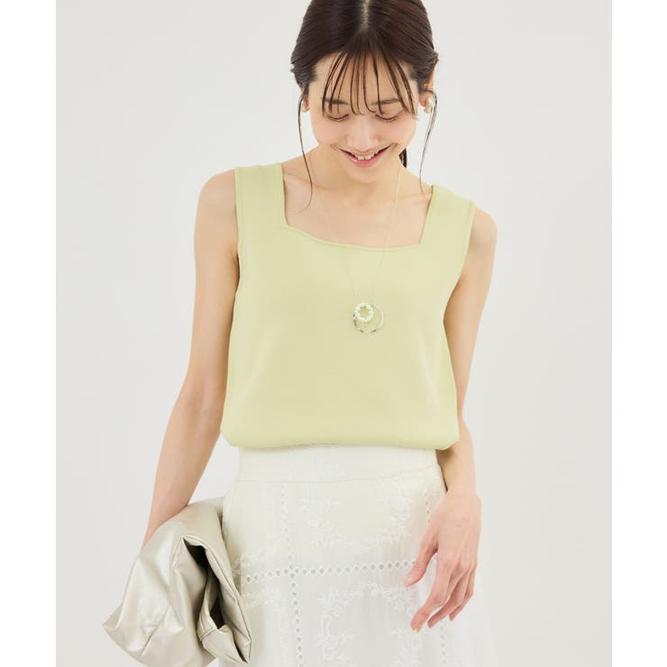 クリーム(83) | スクエアネックニットタンクトップ | ROPE' PICNIC