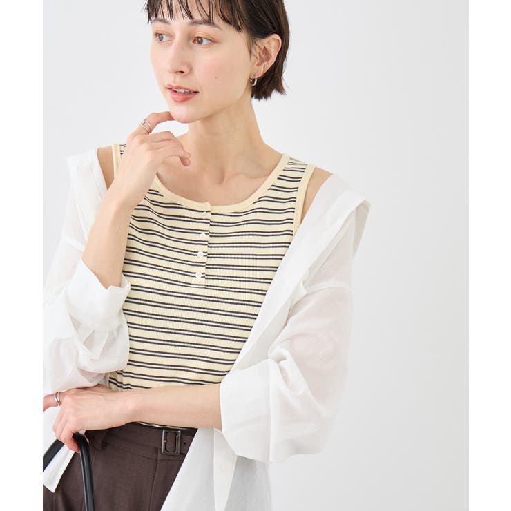 マルチボーダーヘンリーネックタンクトップ | ROPE' PICNIC | 詳細画像4 