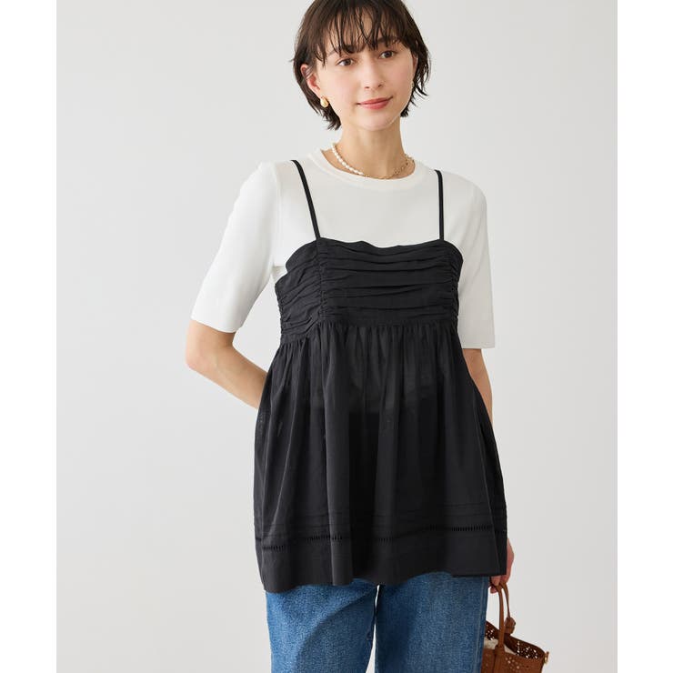 お着軽シャツシリーズ シアーレイヤードキャミソールブラウス/接触冷感・通気性 | ROPE' PICNIC | 詳細画像6 