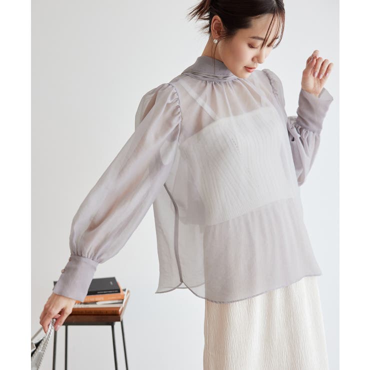 ラベンダー(52) | 2WAY/配色リボンブラウス | ROPE' PICNIC