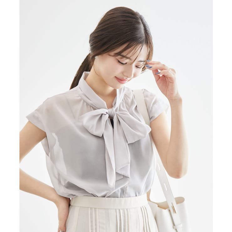 ライトグレー(08) | シアーリボンブラウス | ROPE' PICNIC