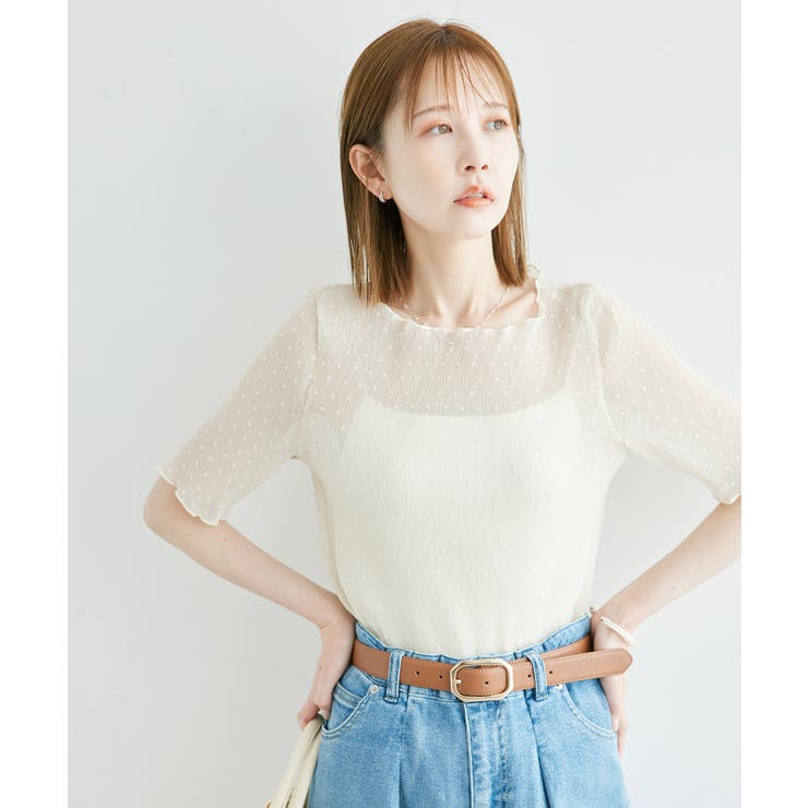 ホワイト(10) | ドットシアーブラウス | ROPE' PICNIC
