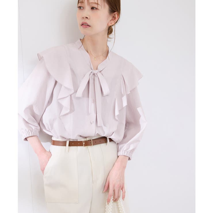 ローズピンク | ラッフルリボンデザインシャツ | ROPE' PICNIC