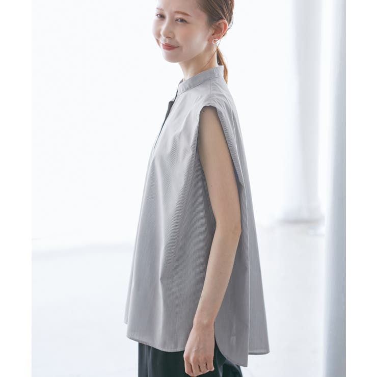 【UVカット・接触冷感・イージーケア】バンドカラーノースリーブシャツ/通勤対応 | ROPE' PICNIC | 詳細画像14 