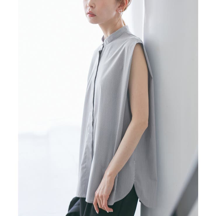 【UVカット・接触冷感・イージーケア】バンドカラーノースリーブシャツ/通勤対応 | ROPE' PICNIC | 詳細画像15 