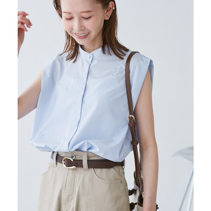 【UVカット・接触冷感・イージーケア】バンドカラーノースリーブシャツ/通勤対応 | ROPE' PICNIC | 詳細画像18 