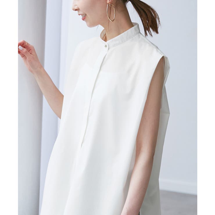 【UVカット・接触冷感・イージーケア】バンドカラーノースリーブシャツ/通勤対応 | ROPE' PICNIC | 詳細画像9 