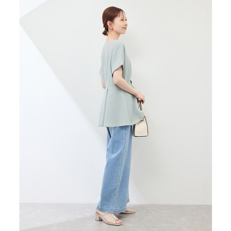 接触冷感】ハートネックペプラムブラウス[品番：RPCW0050004]｜ROPE