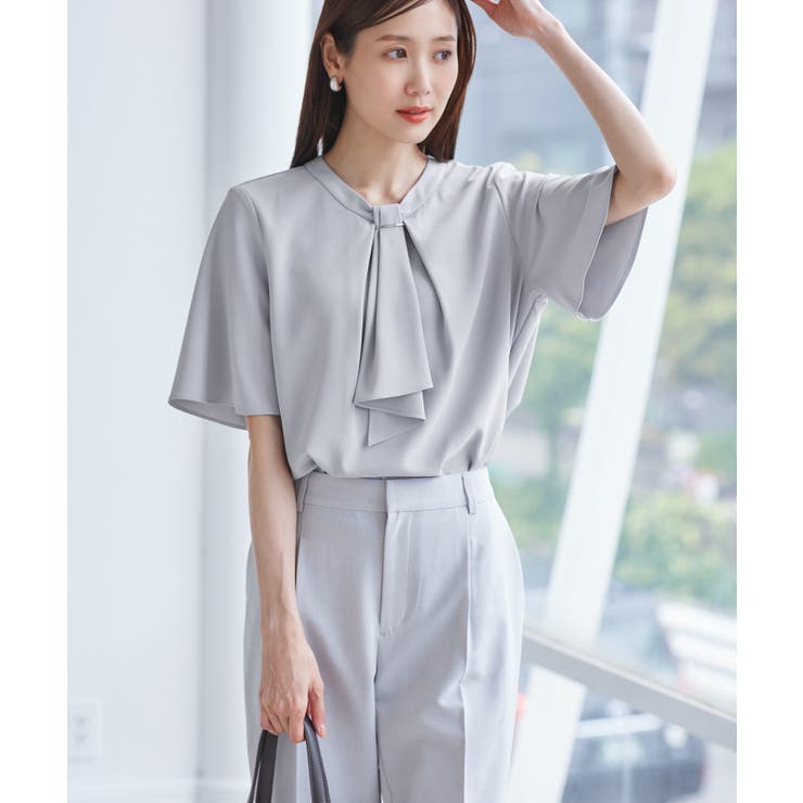 メタルパーツフロントフリルタイブラウス/通勤対応 | ROPE' PICNIC | 詳細画像17 