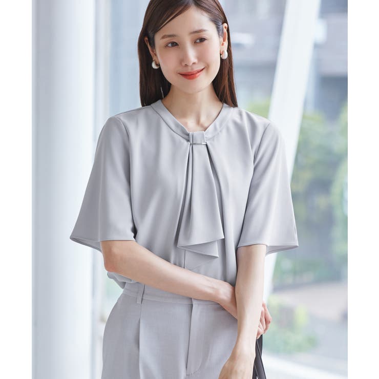 メタルパーツフロントフリルタイブラウス/通勤対応 | ROPE' PICNIC | 詳細画像18 