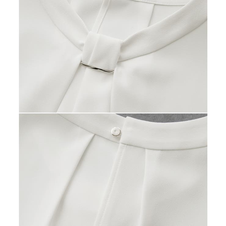 メタルパーツフロントフリルタイブラウス/通勤対応 | ROPE' PICNIC | 詳細画像30 