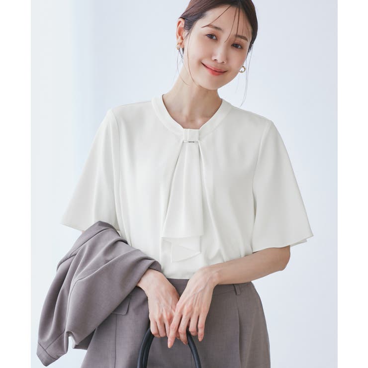 メタルパーツフロントフリルタイブラウス/通勤対応 | ROPE' PICNIC | 詳細画像9 