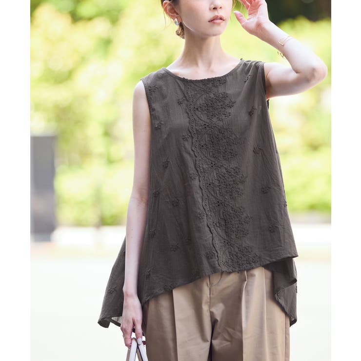 スミクロ(05) | 3Dレースノースリーブブラウス | ROPE' PICNIC
