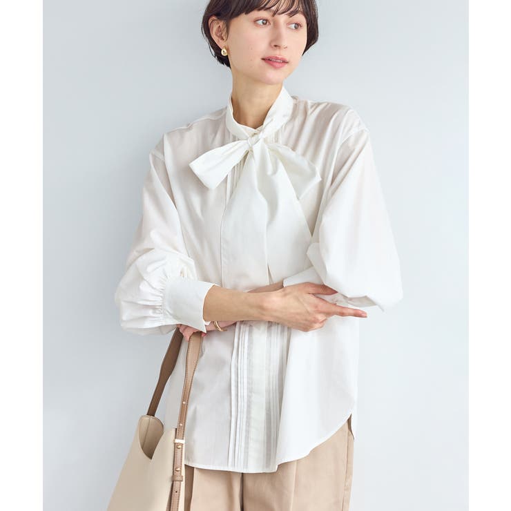 オフホワイト(15) | ボウタイリボンシャツ/花粉ガード・防シワ | ROPE' PICNIC