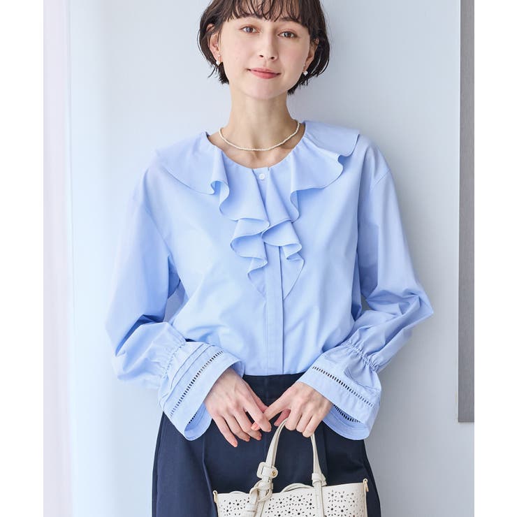 サックス(48) | ハシゴレース×ラッフルフリルブラウス | ROPE' PICNIC