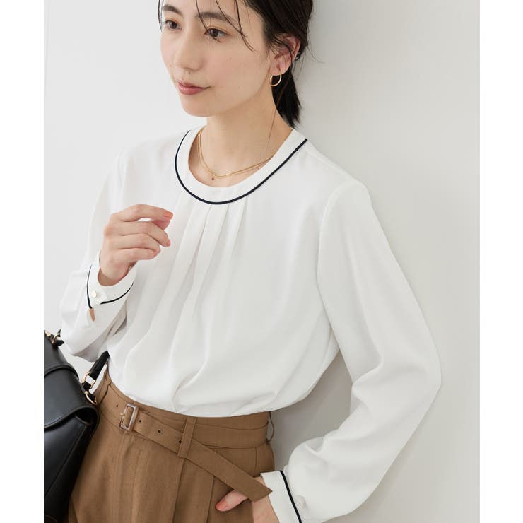 ホワイト系(11) | 【WEB限定サイズ】配色アソートフロントタックブラウス | ROPE' PICNIC