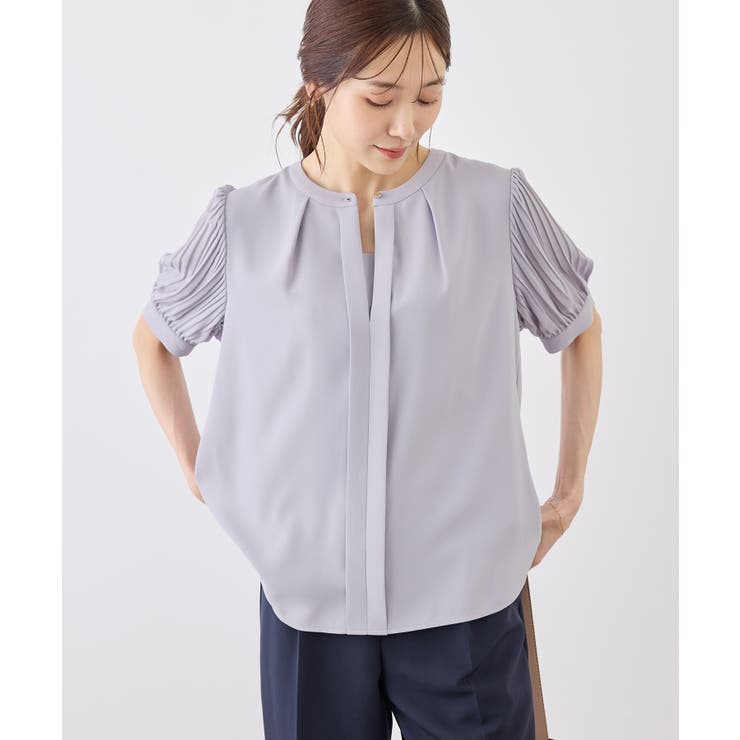 ラベンダー(52) | 袖プリーツハーフスリーブブラウス | ROPE' PICNIC