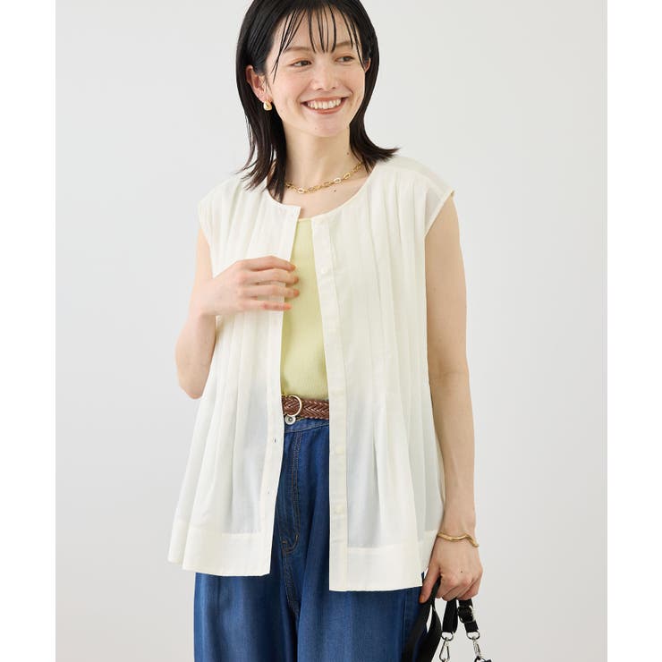 ホワイト(10) | 【WEB限定カラー】タックデザインシャツ | ROPE' PICNIC