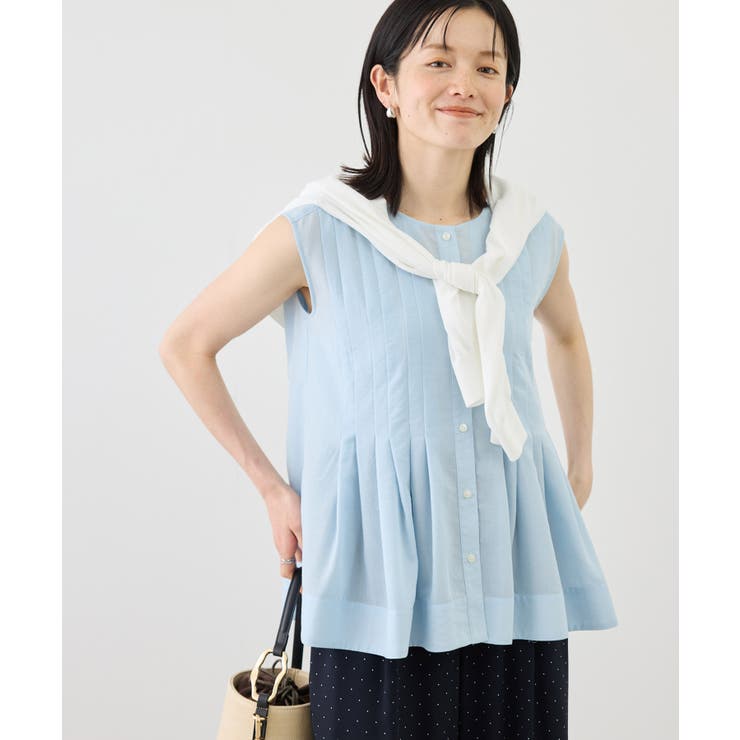 サックス(48) | 【WEB限定カラー】タックデザインシャツ | ROPE' PICNIC