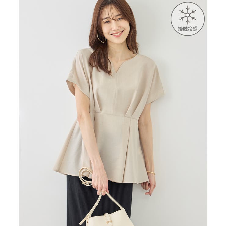 ベージュ(27) | ハートネックブラウス/接触冷感 | ROPE' PICNIC