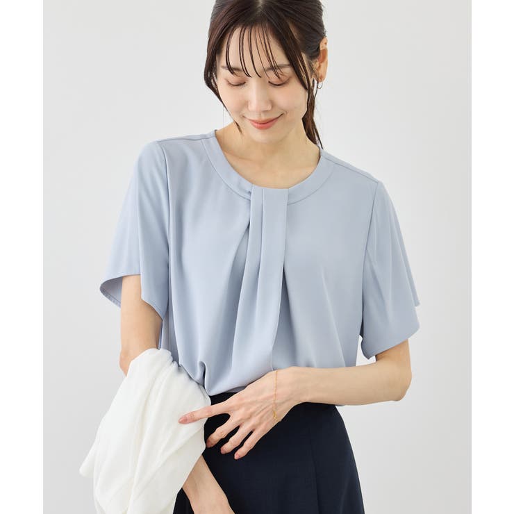 サックス(48) | フロントタックタイハーフスリーブブラウス | ROPE' PICNIC