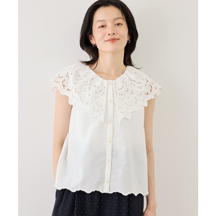 ホワイト(10) | 刺繍フリルブラウス | ROPE' PICNIC